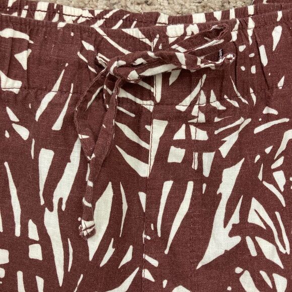 Old Navy NWT Palm print linen blend Pants pull on drawstring pockets - Picture 6 of 14